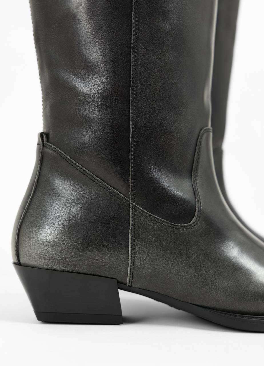 Cassie tall boots Grey brush-off leather