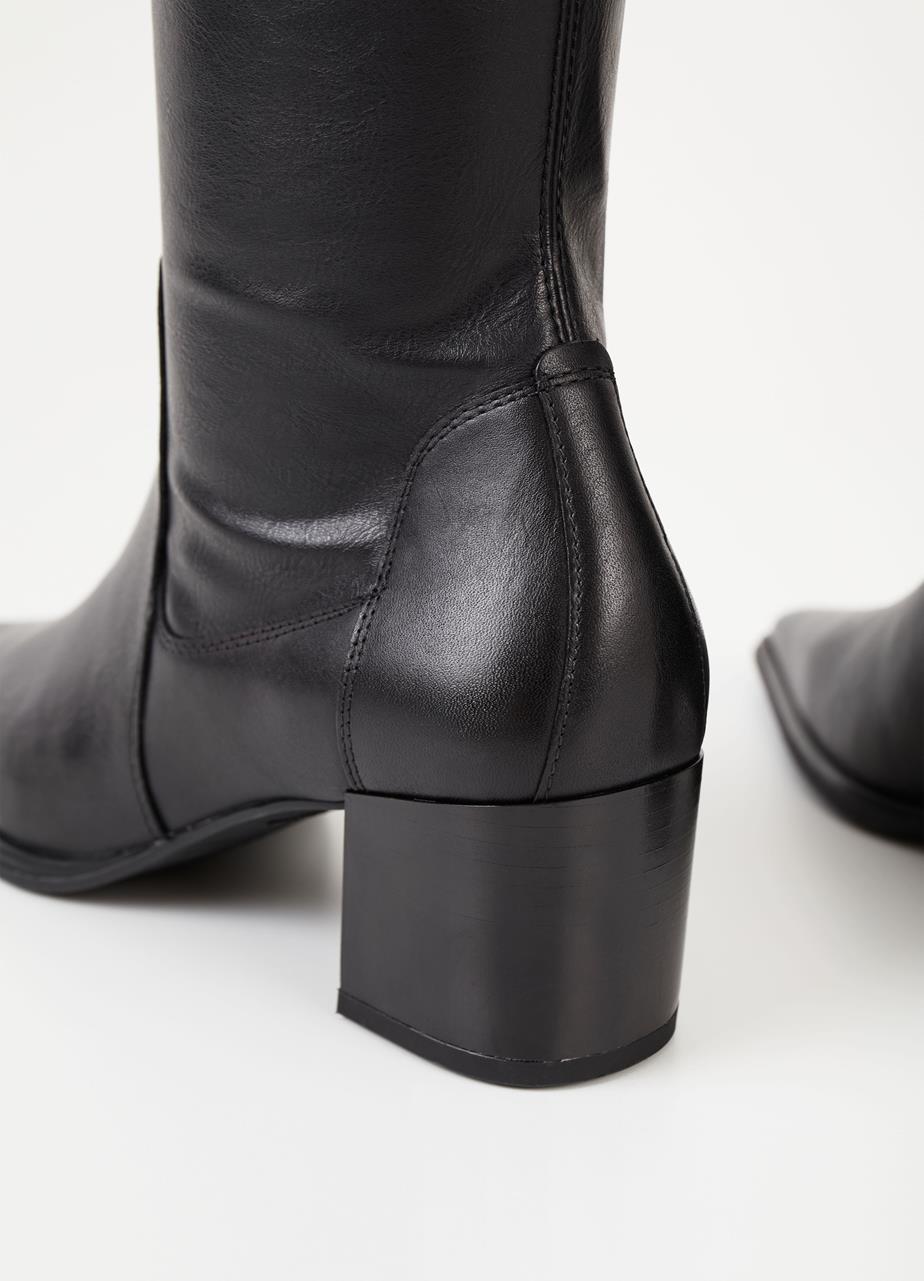 Giselle tall boots Black leather/comb