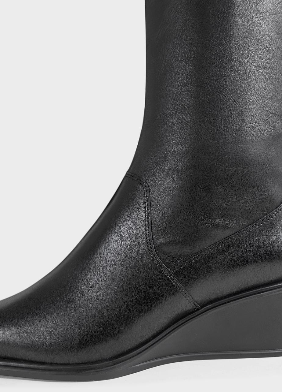 Aıno tall boots Black leather/comb