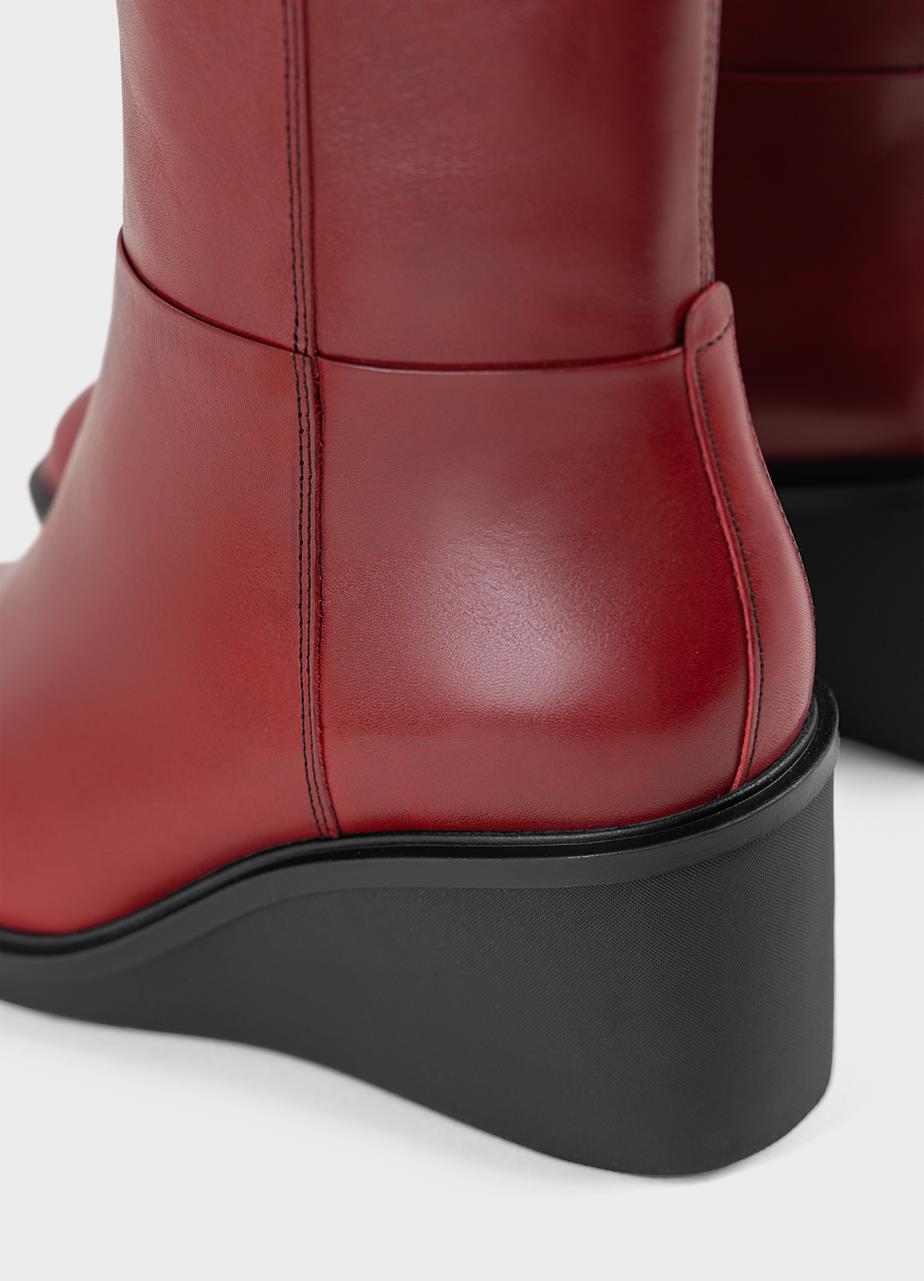 Deena botas Rojo Oscuro cuero