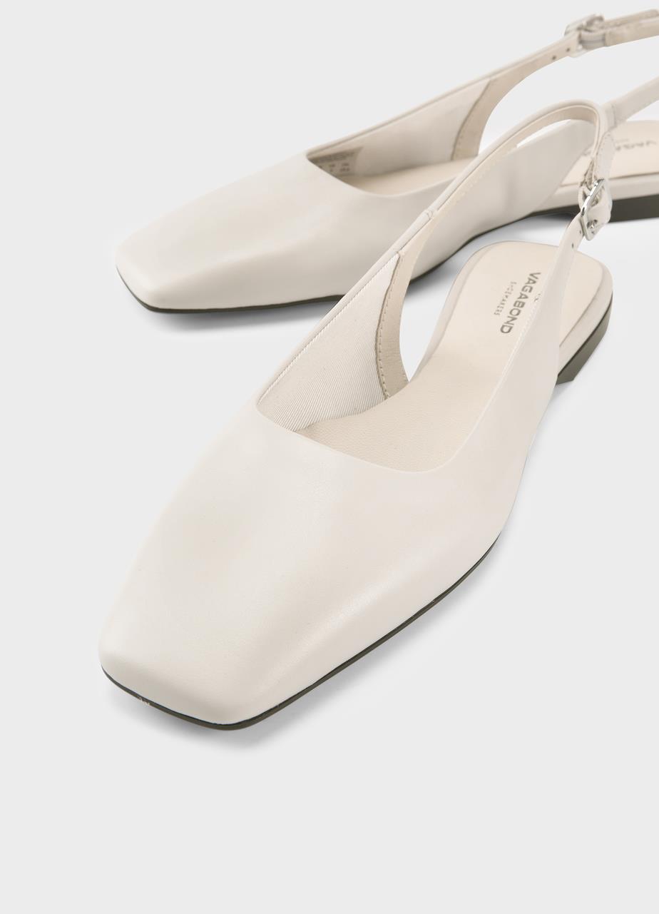 Delia ballerinaskor Off-White, Skinn