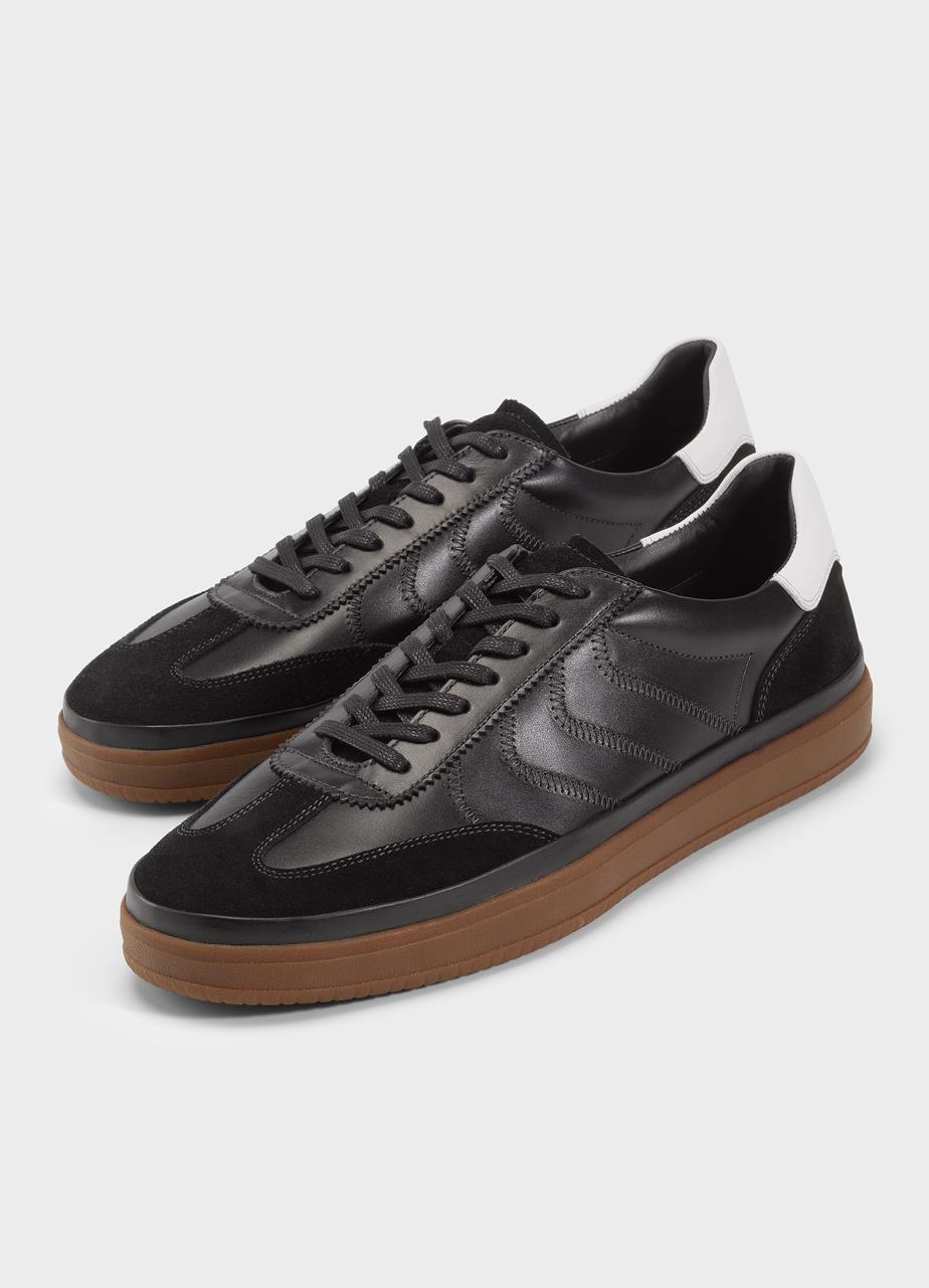 Leo baskets Noir daim/cuir