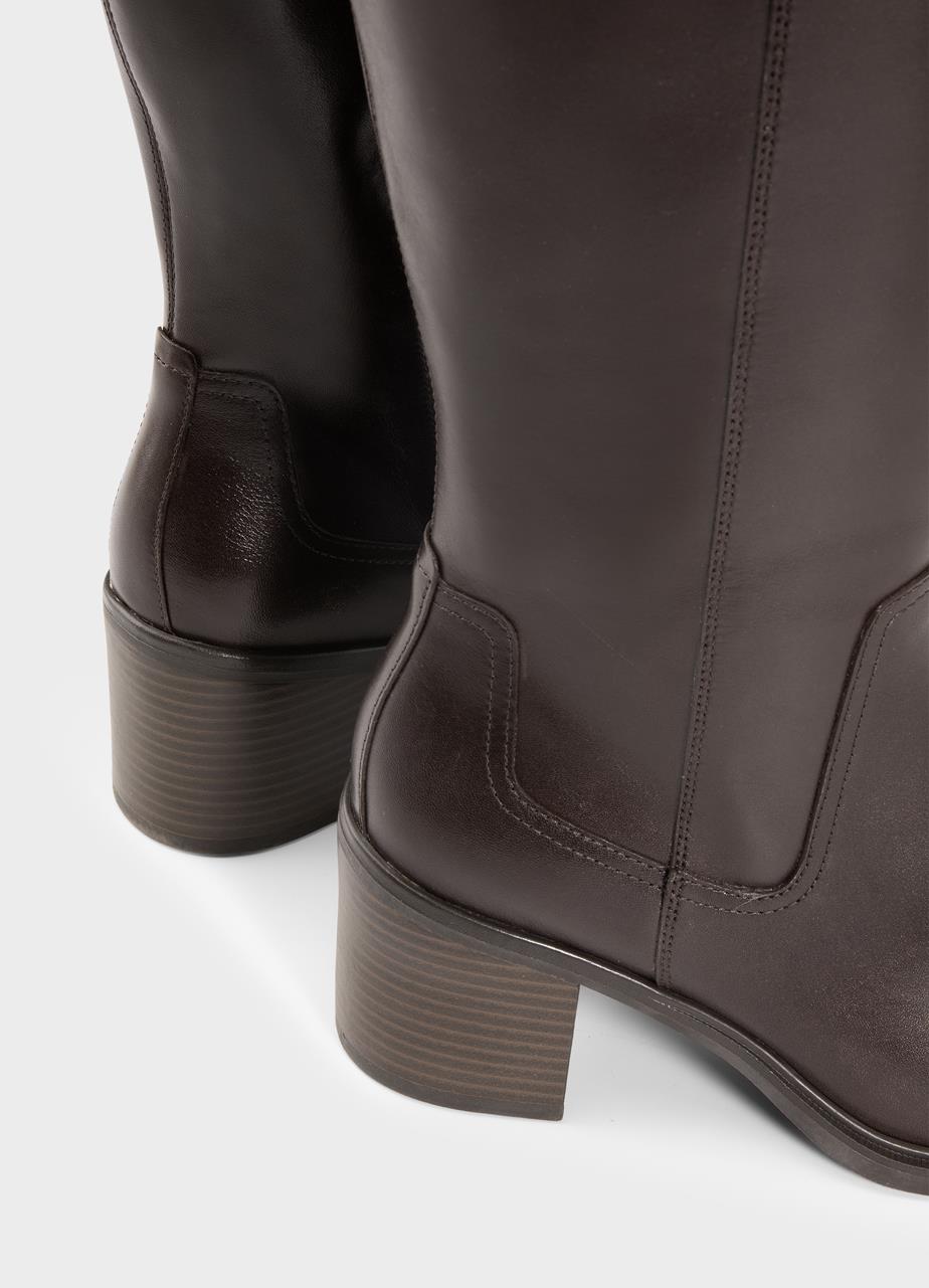 Meryl stivali alti Marrone pelle