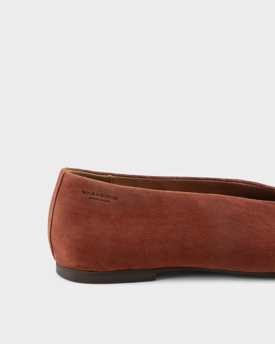 Aleya ballerinas Dunkelrotes, Veloursleder