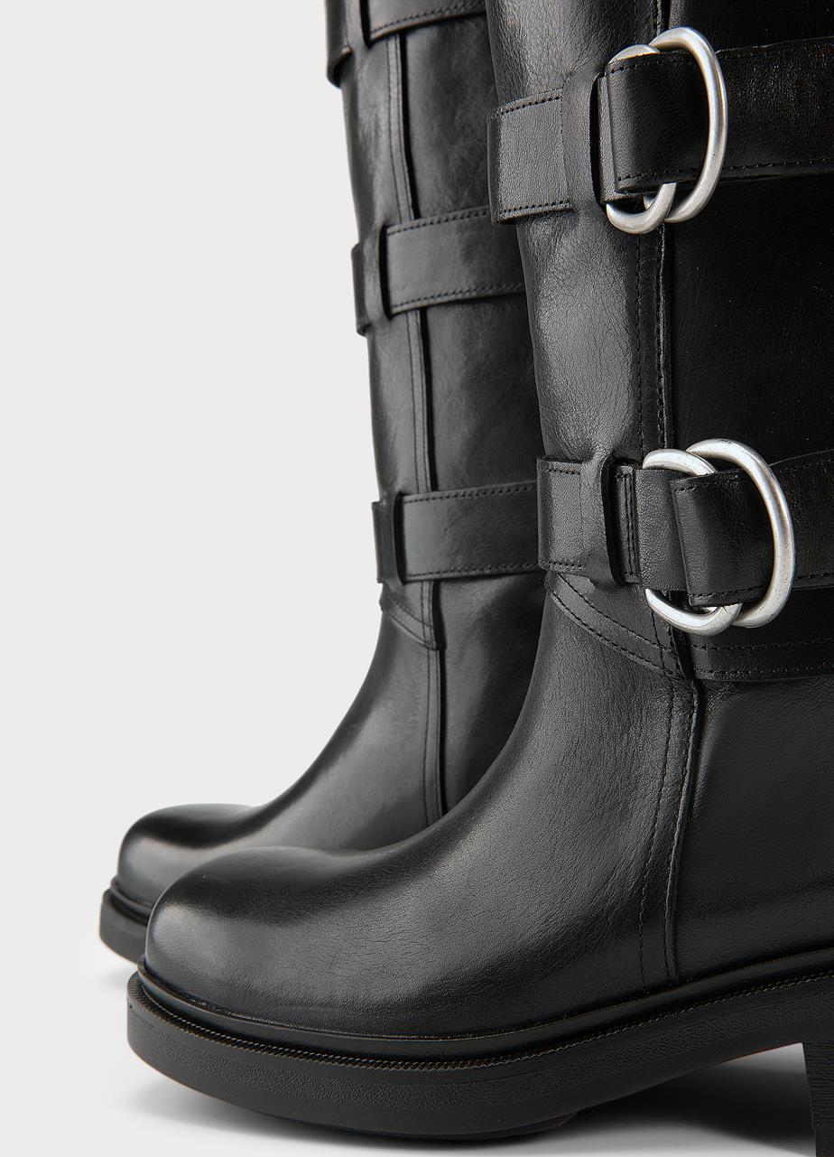 Karlie tall boots Black, Leather