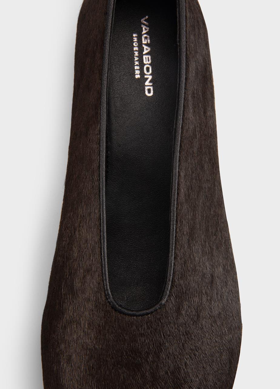 Aleya ballet flats Dark Brown, Hair-On-Leather