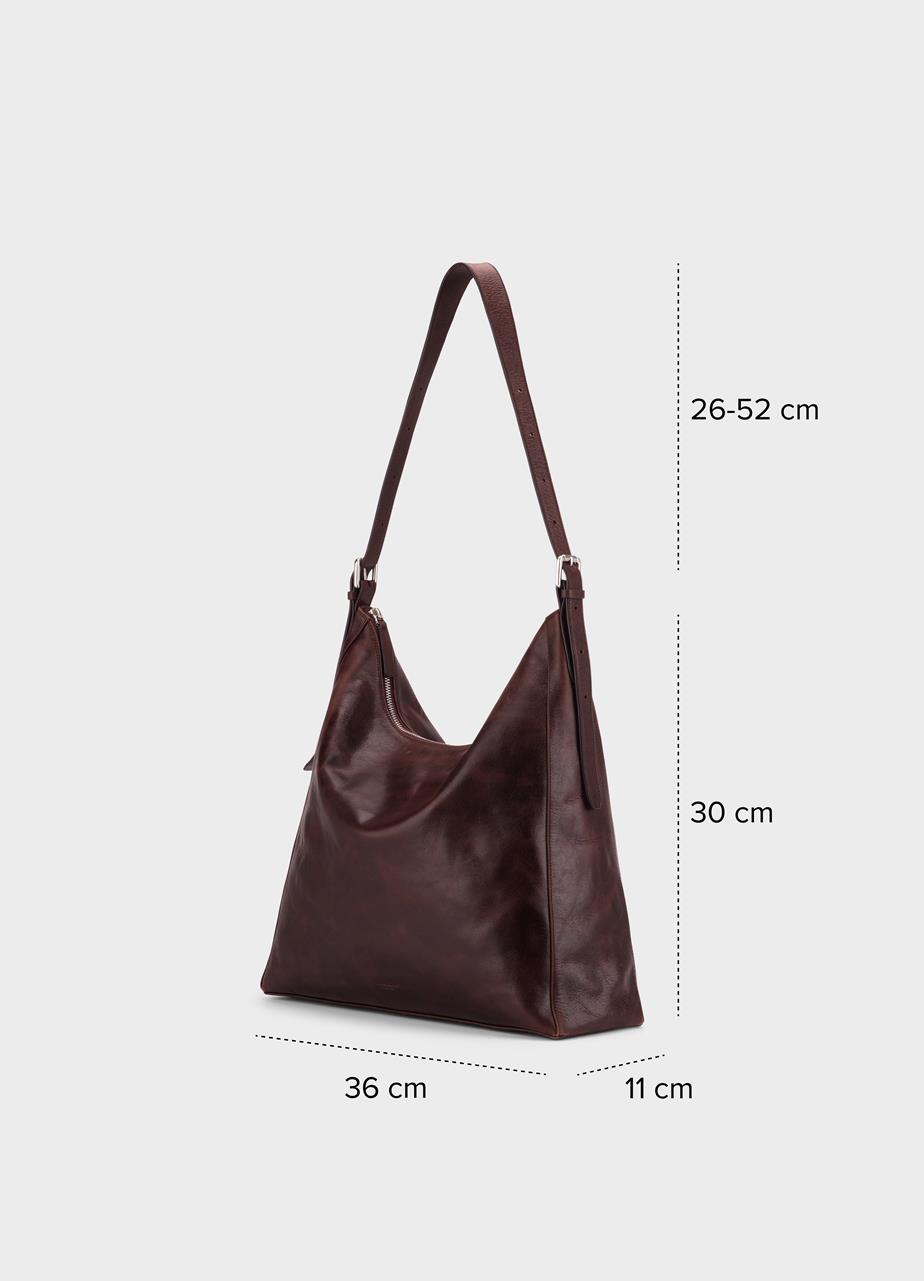 Hilo väska Mörkbrun, Skinn