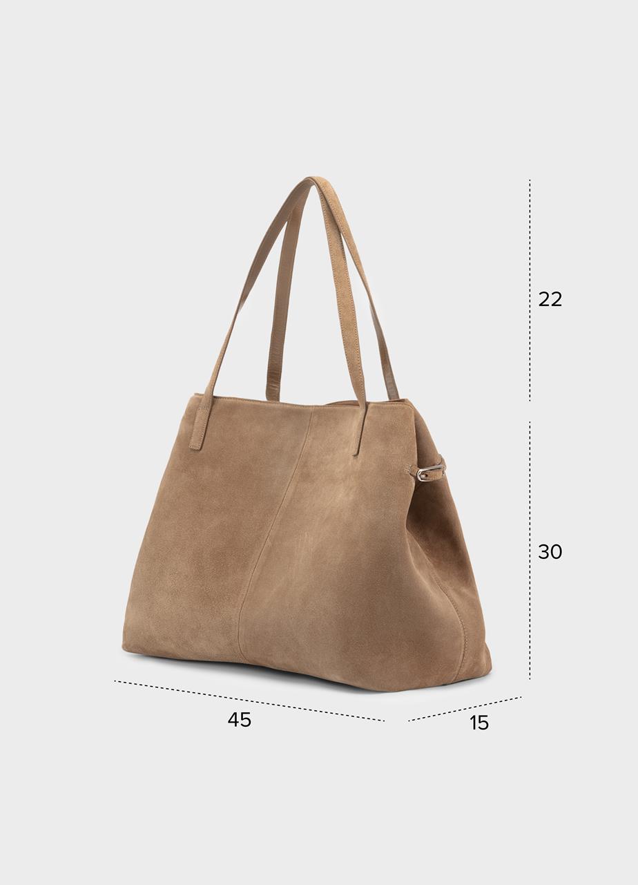 Cannes väska Beige, Mocka