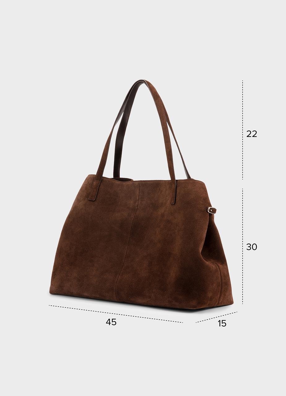 Cannes tasche Dunkelbraun veloursleder