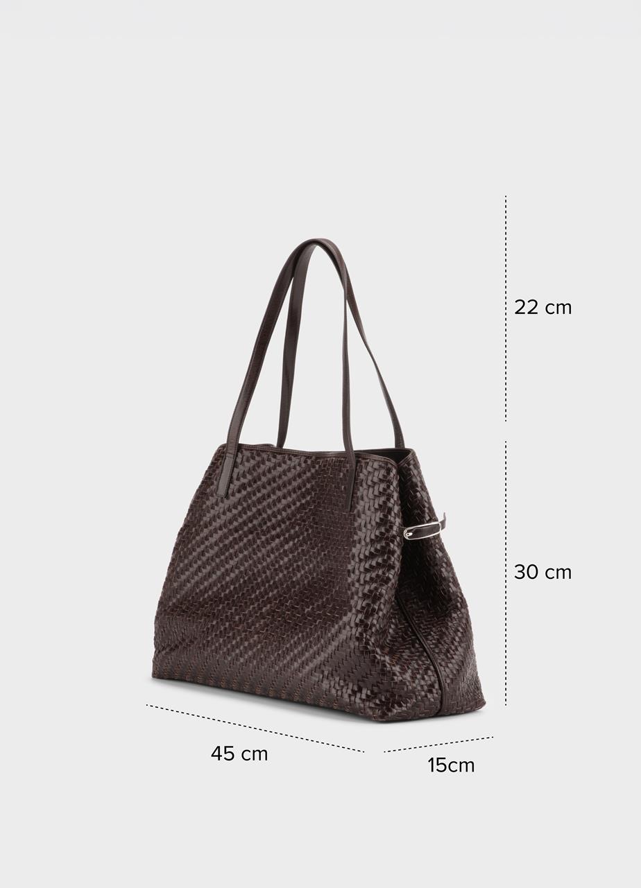 Cannes bag Brown, Braided Leather