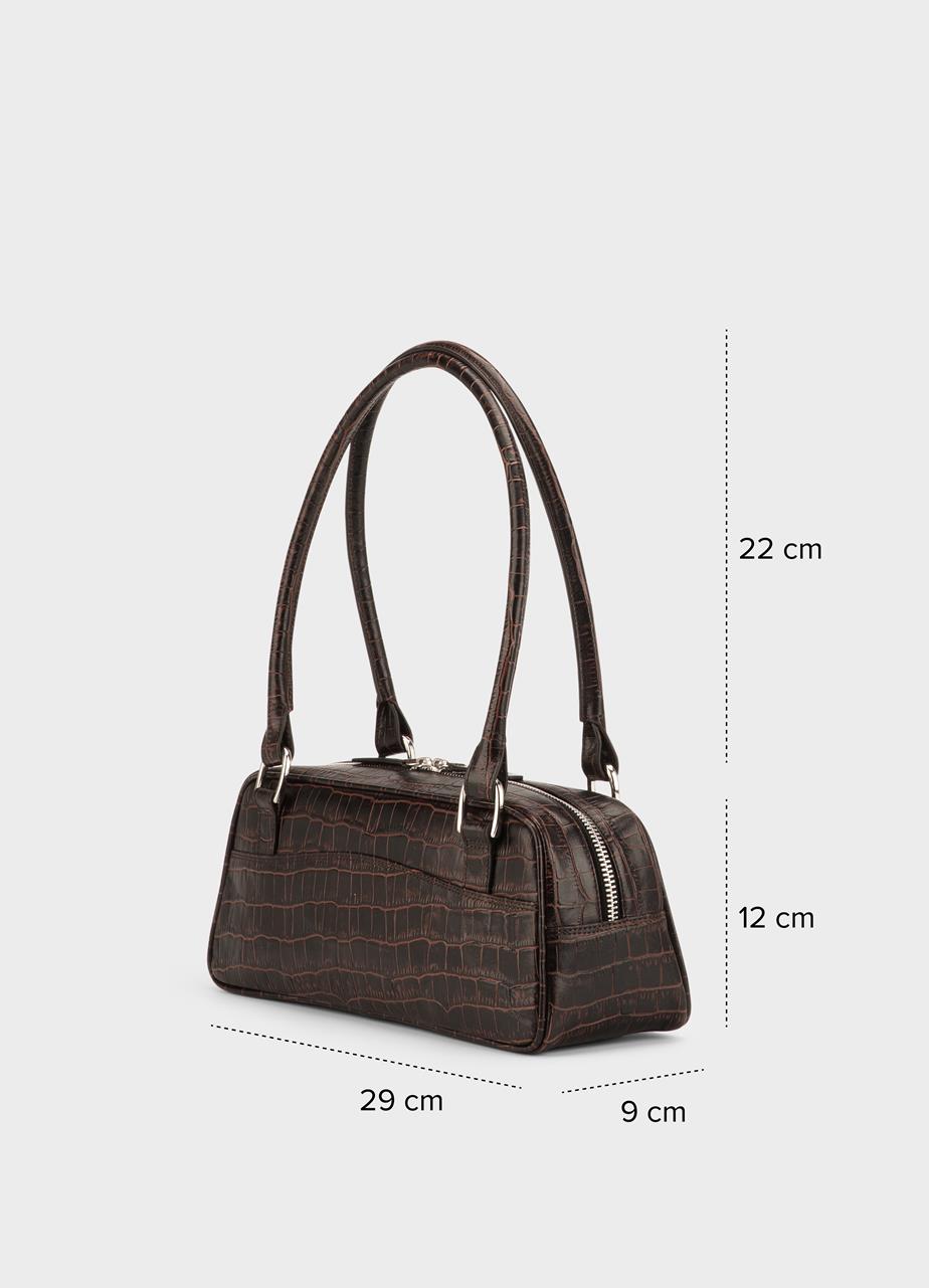 Nomi mini väska Brun, Präglat Skinn