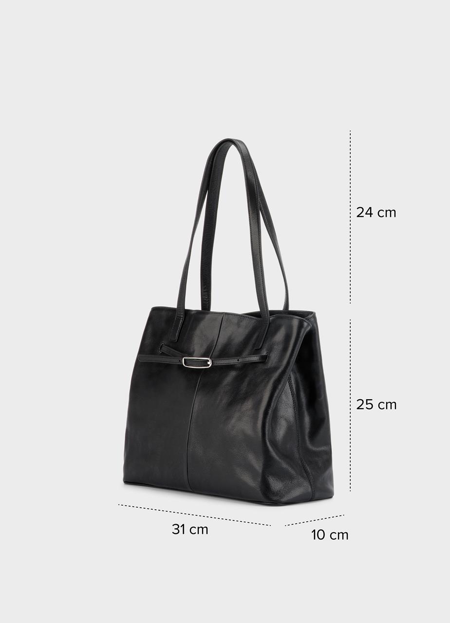 Cannes mid väska Svart, Skinn