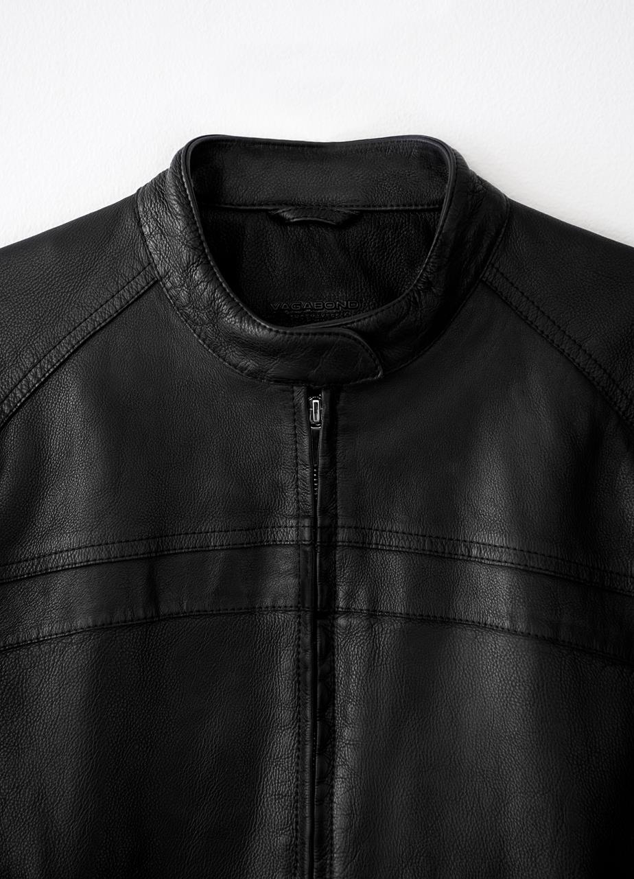 Moto jacket Чорний шкіра