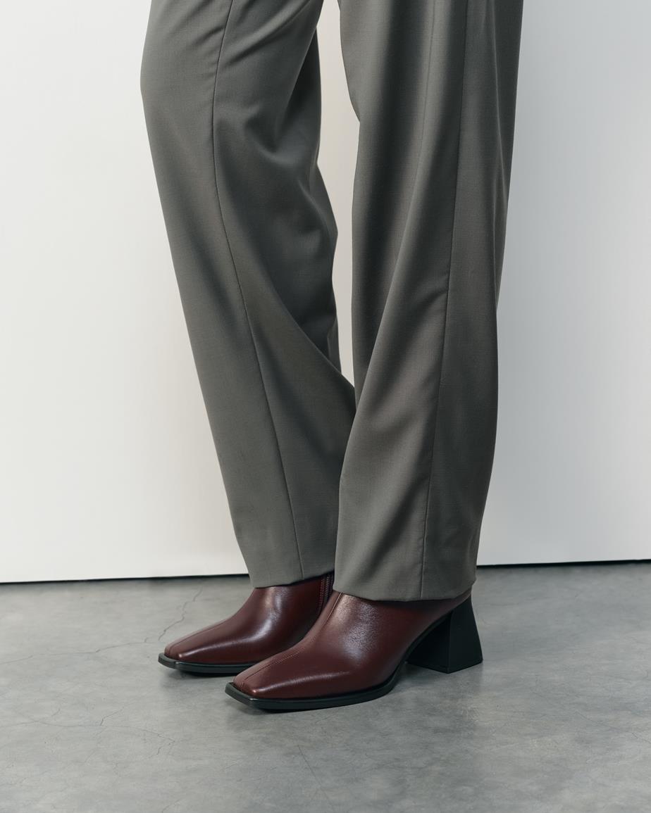Hedda ankle boots Dark Red, Leather