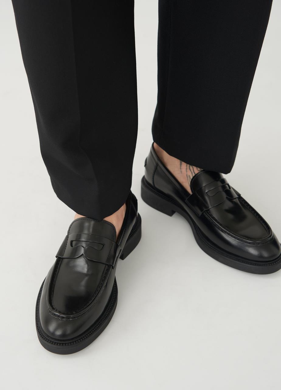 Alex m loafer Schwarzes, Poliertes Leder