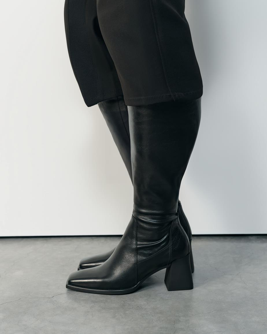 Hedda tall boots Black, Leather/Comb