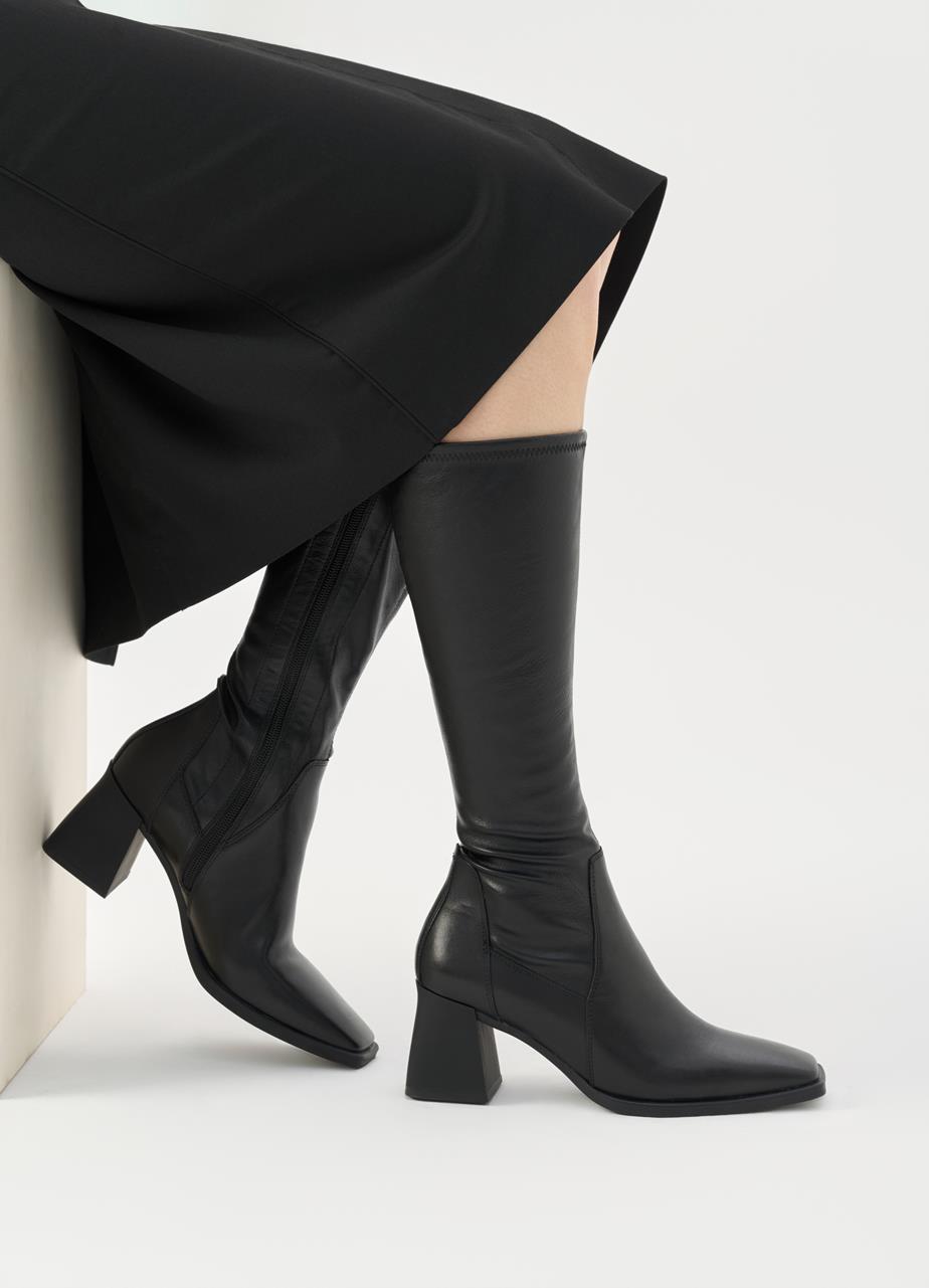 Hedda tall boots BLACK LEATHER/COMB