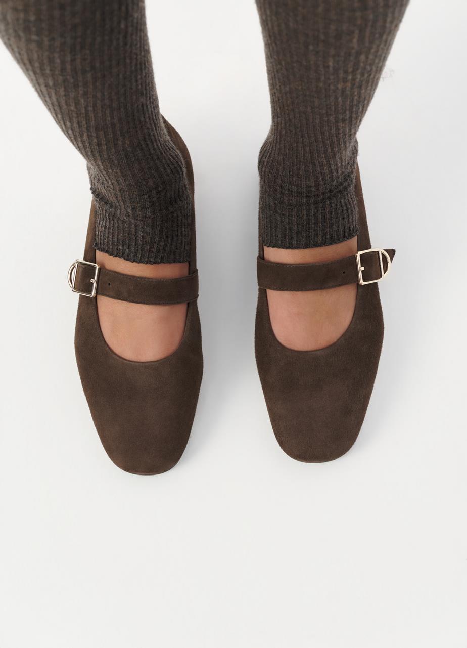 Jolin ballet flats Dark Brown suede