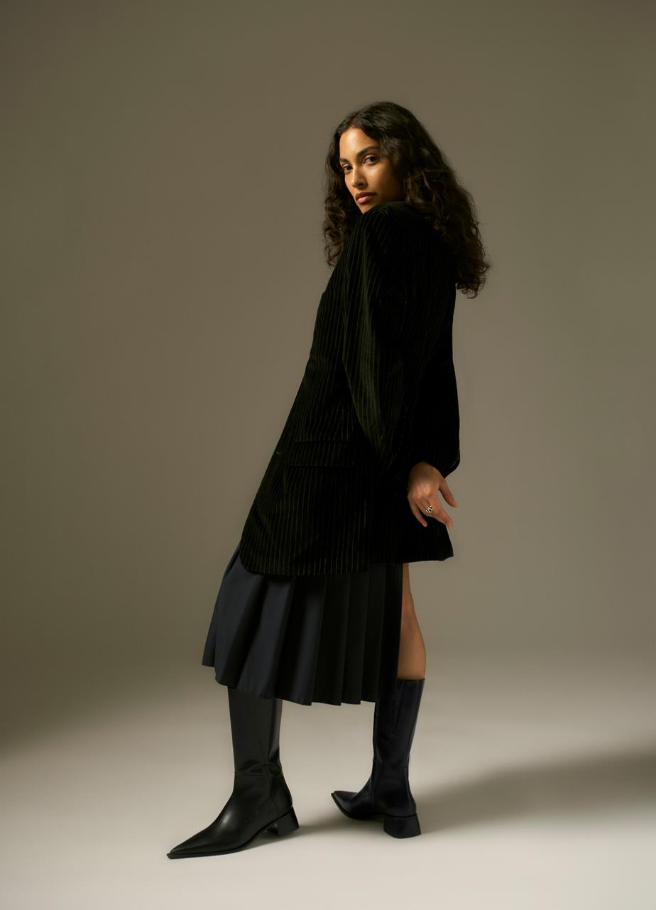 Samira hohe stiefel SCHWARZ LEDER