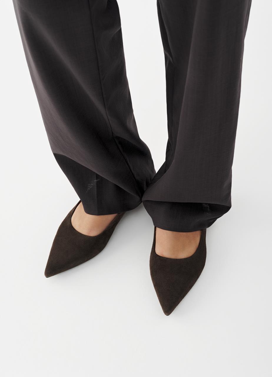 Hermine ballerines Marron Foncé, Daim