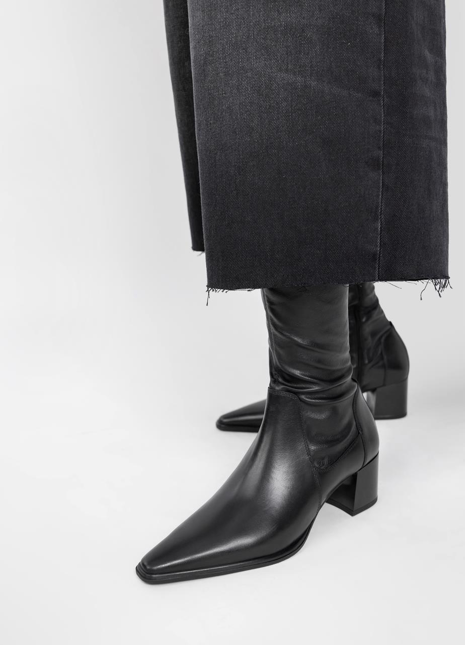 Giselle botas de cano alto Preto couro/comb