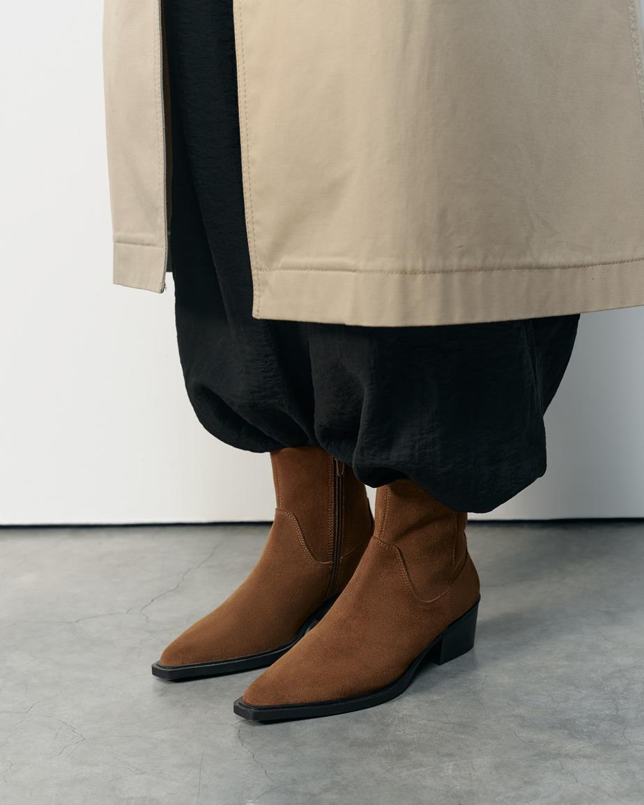 Kelsey boot cổ ngắn Màu Nâu, Da Lộn
