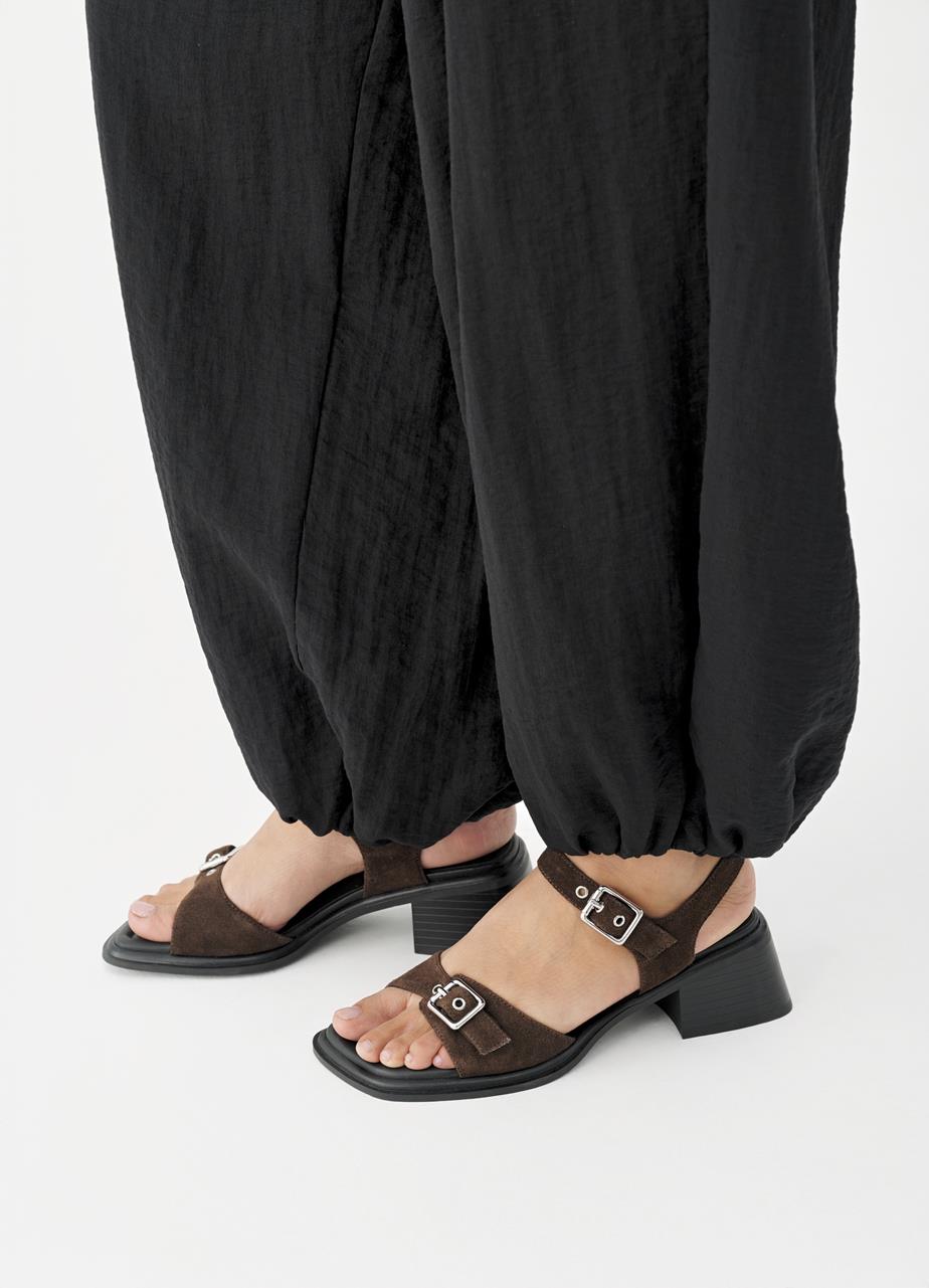 Ines heeled sandals Brown, Suede