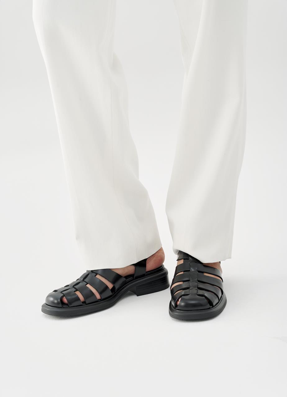 Ellıs sandals Black, Polıshed Leather