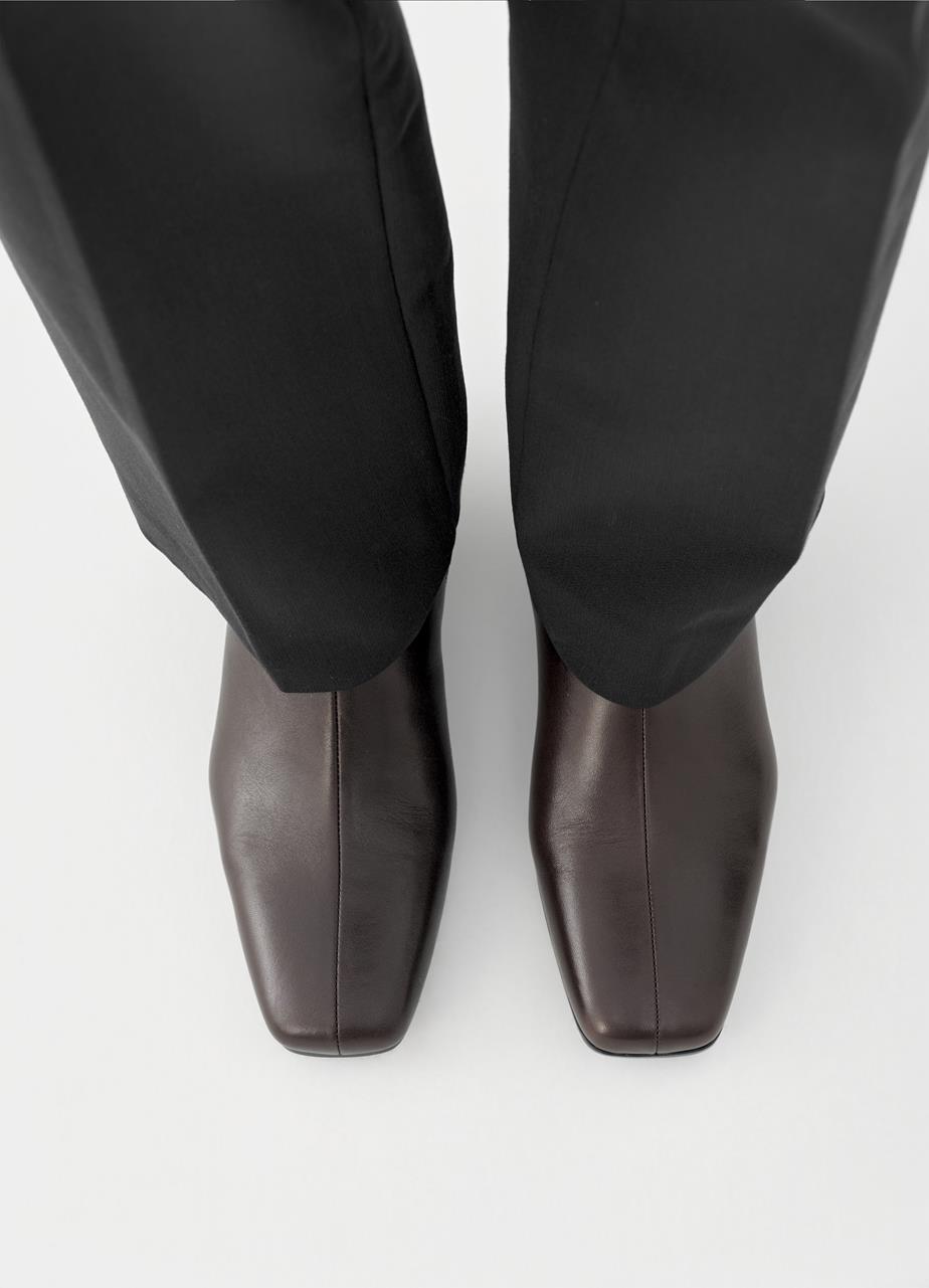 Mona botki Brazowy skóra