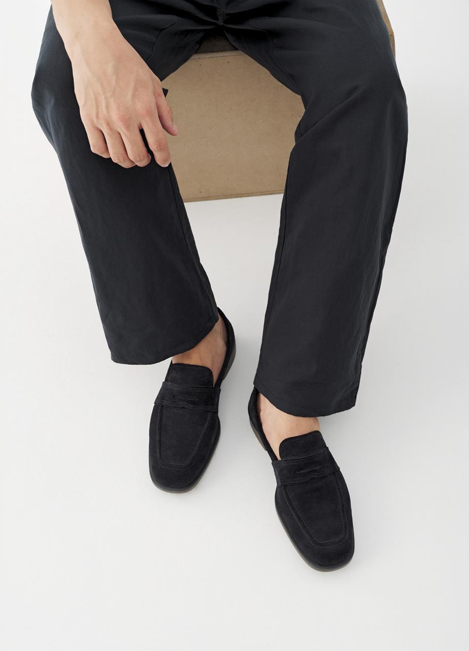 Troy loafers Donkerblauw suède