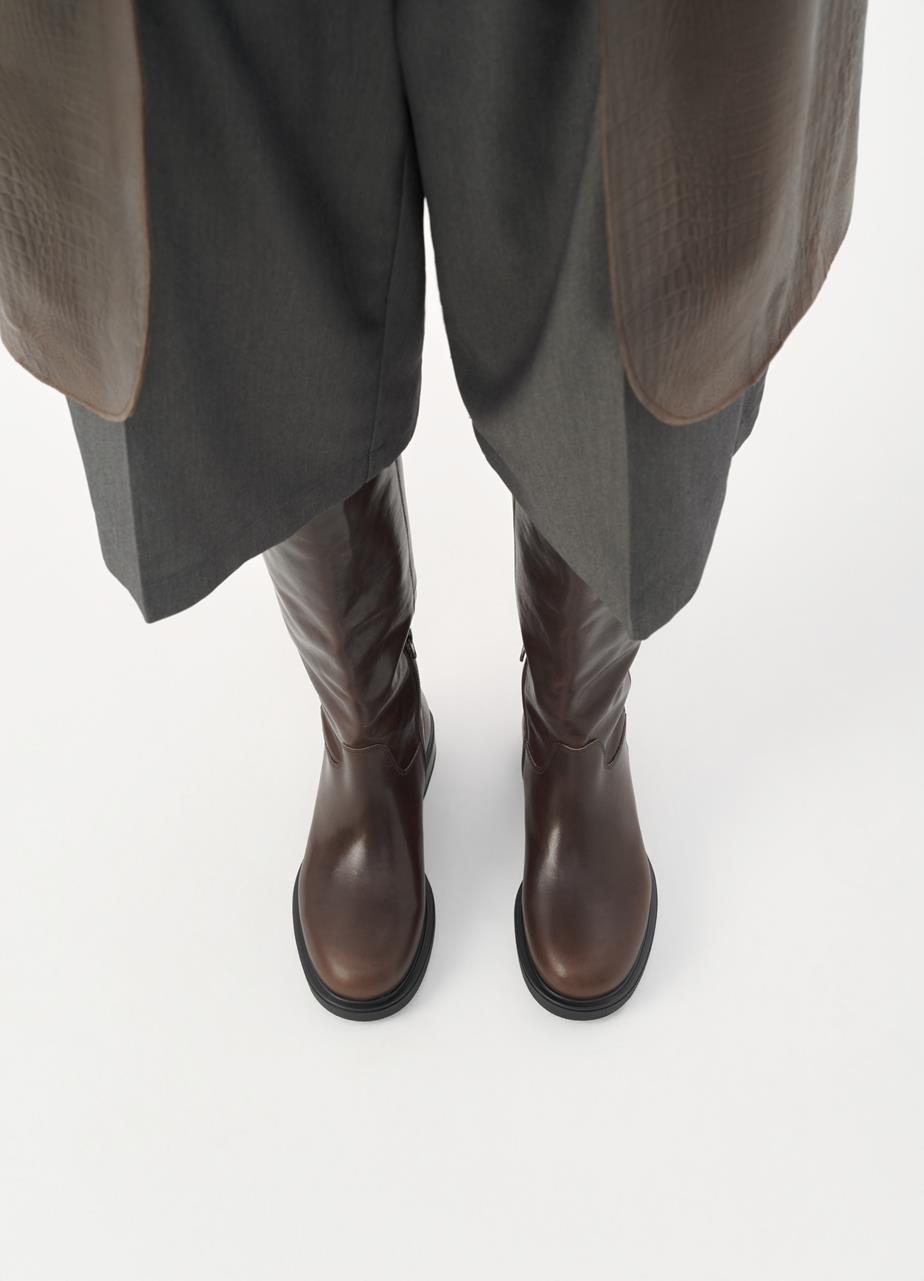 Freya tall boots Dark Brown leather