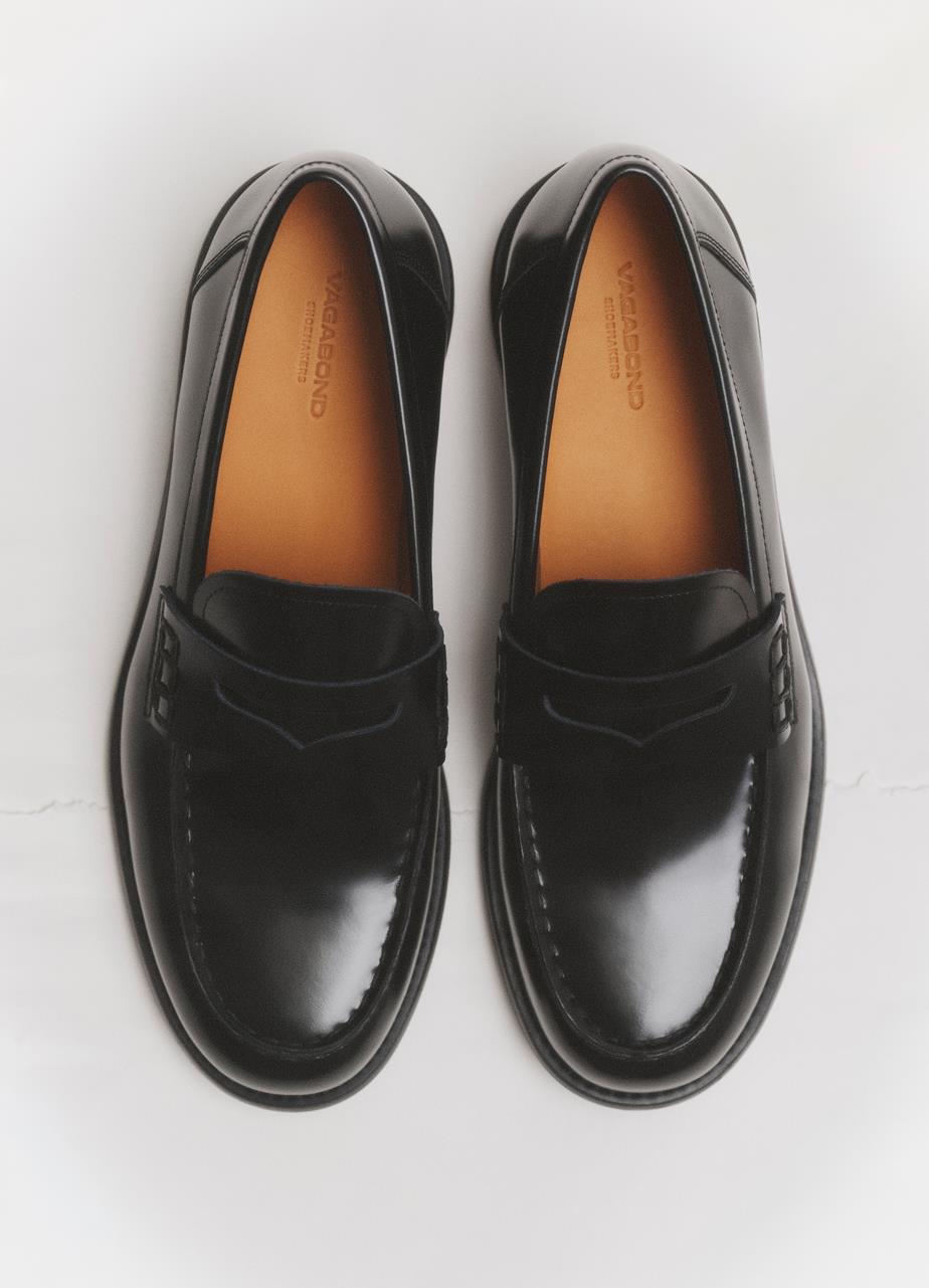 Linn loafers ΜΑΎΡΟ ΓΥΑΛΙΣΜΕΝΟ ΔΕΡΜΑ