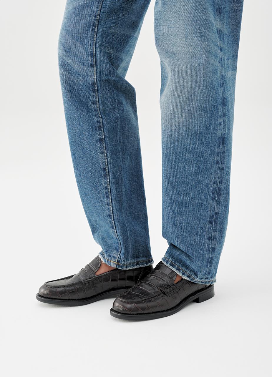 Linn loafers Brown embossed leather