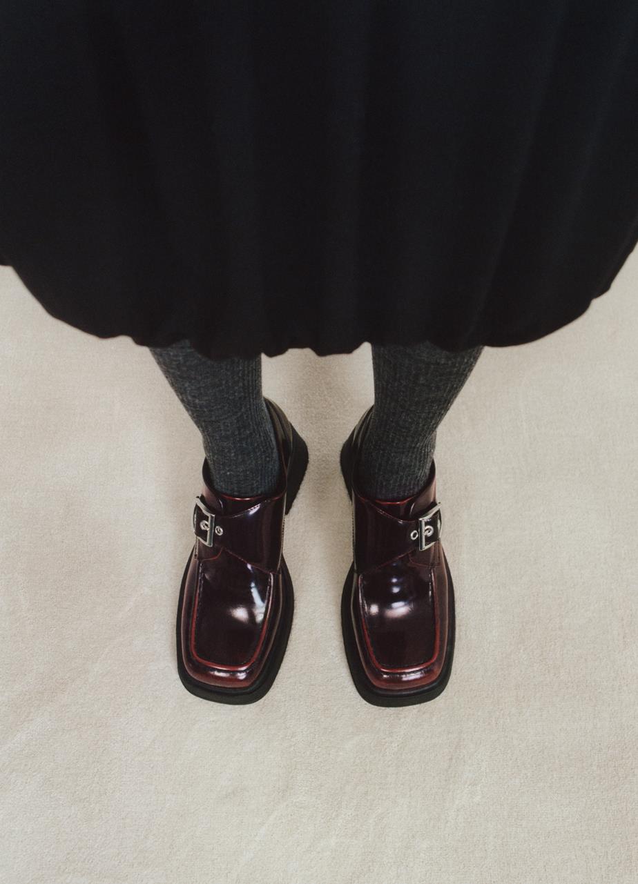 Dorah buty Ciemny Czerwony/Ciemna Czerwien skóra licowa