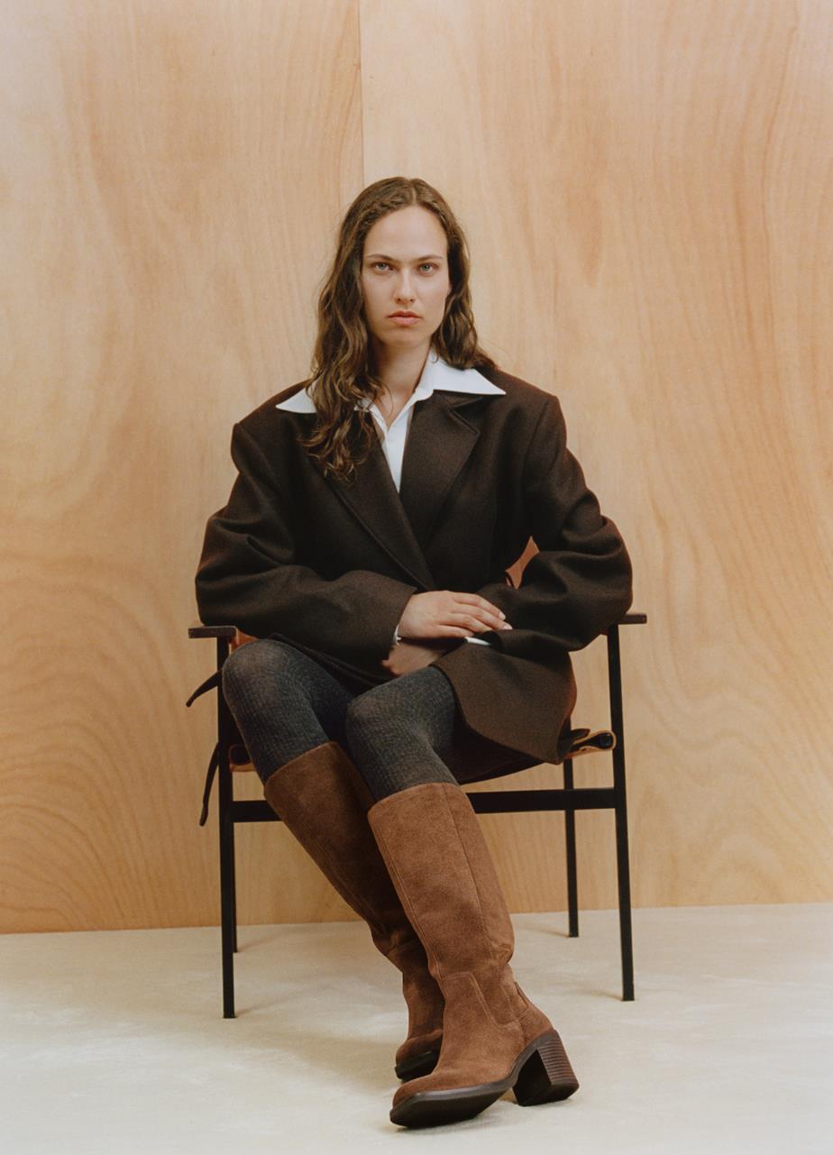 Meryl tall boots BROWN SUEDE