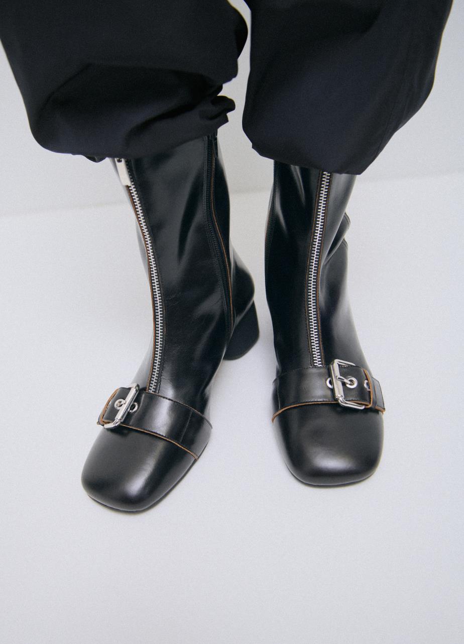 Livia stiefel Schwarzes kontrastkanten