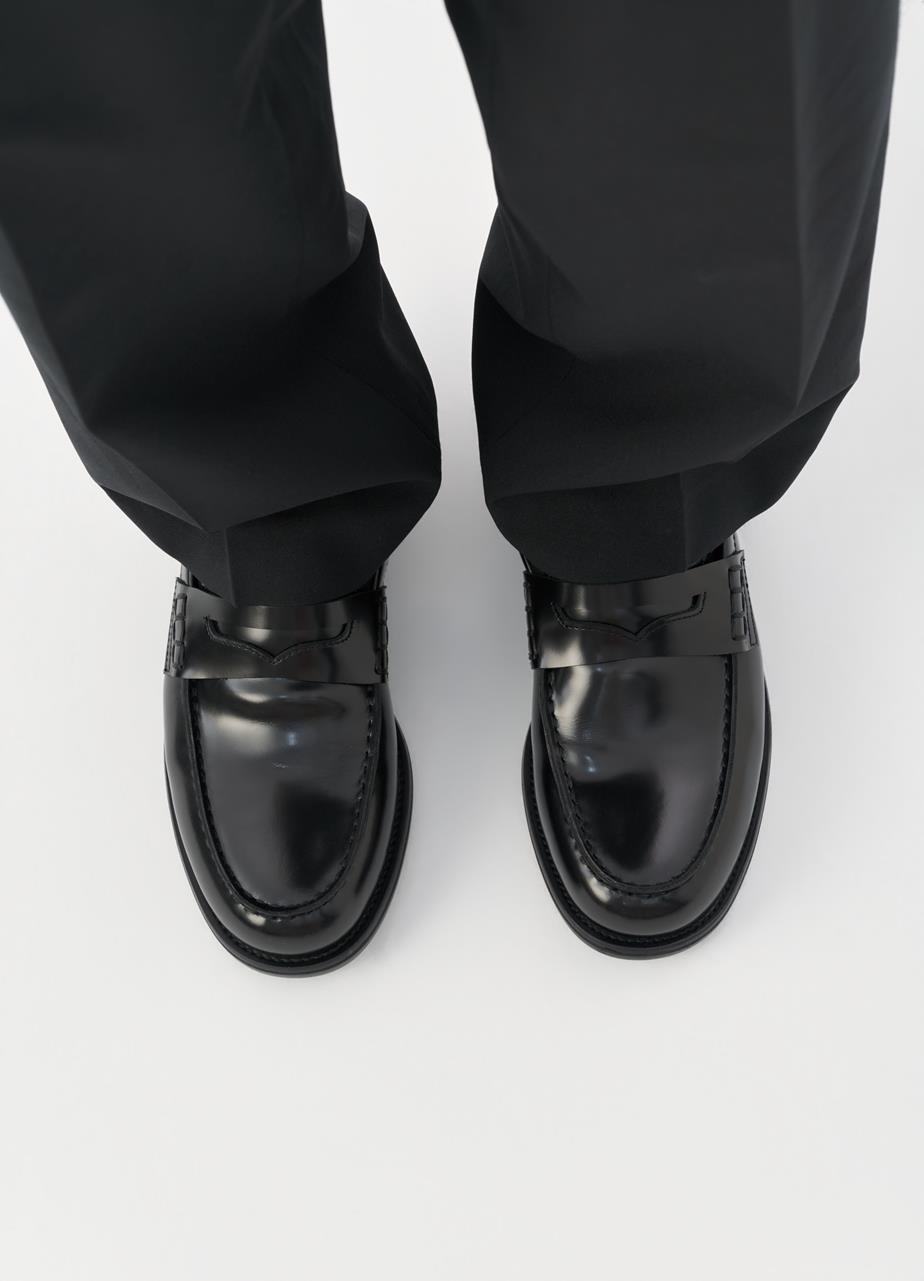 Steven loafers Sort poleret læder