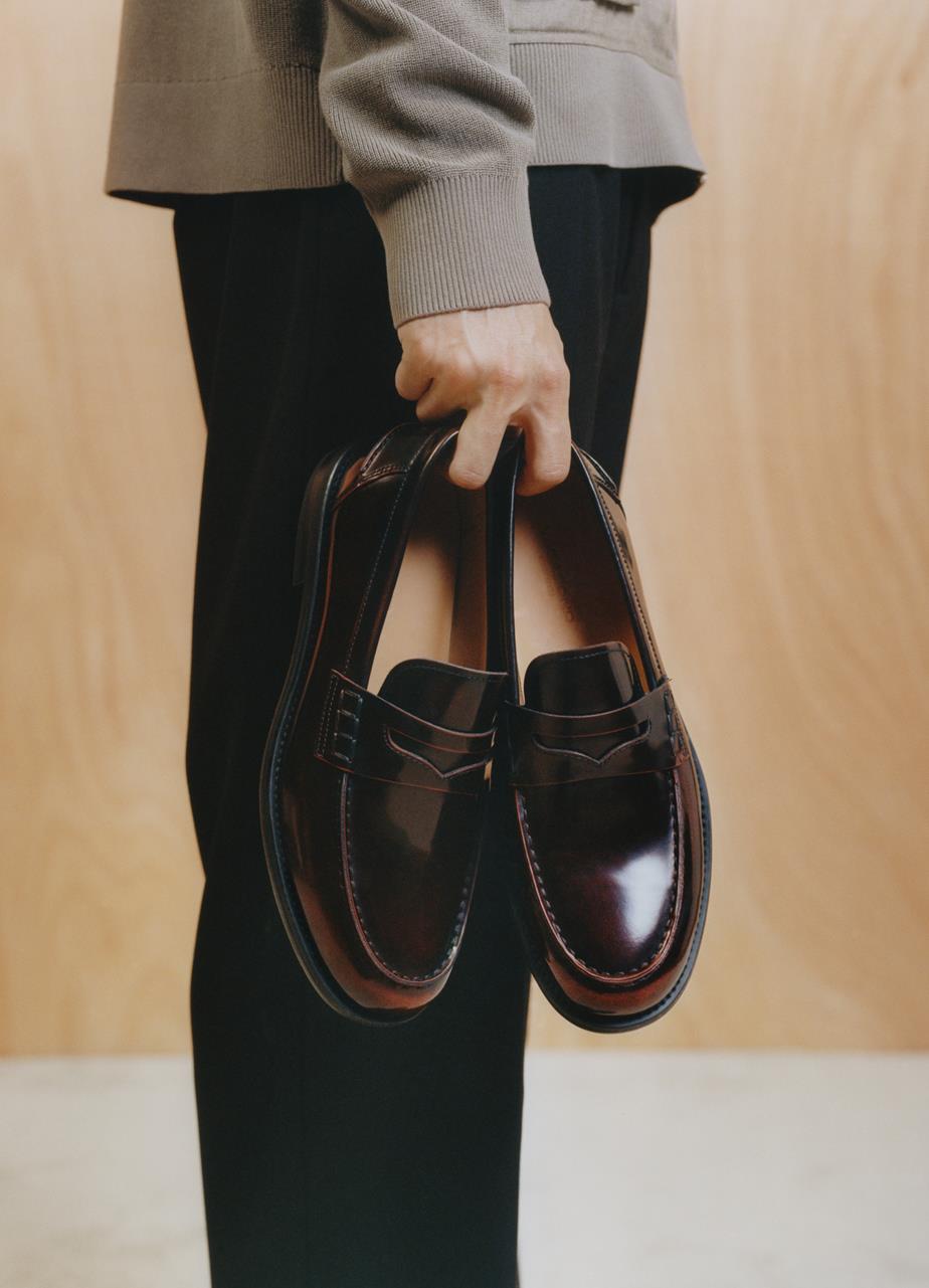 Steven loafer Dunkelrot poliertes leder