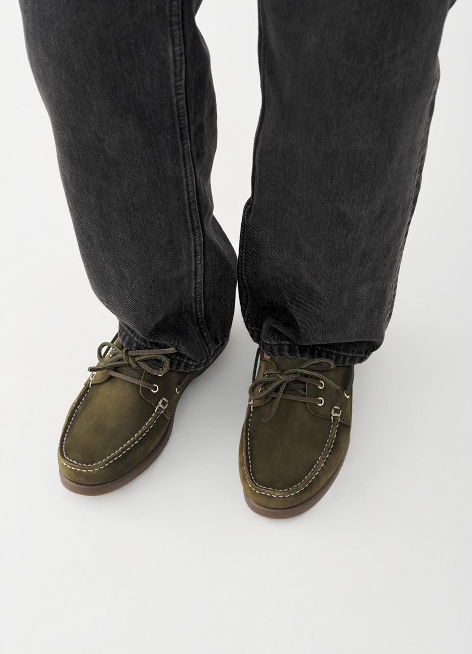 Loui m shoes Dark Green, Washed Suede