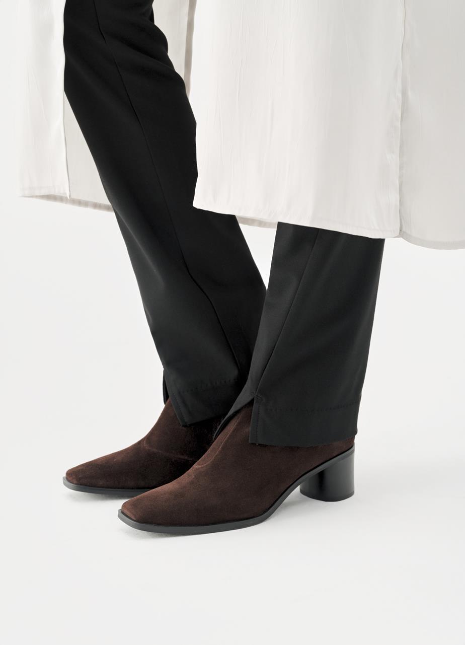 Fay enkellaarsjes Donkerbruin suède