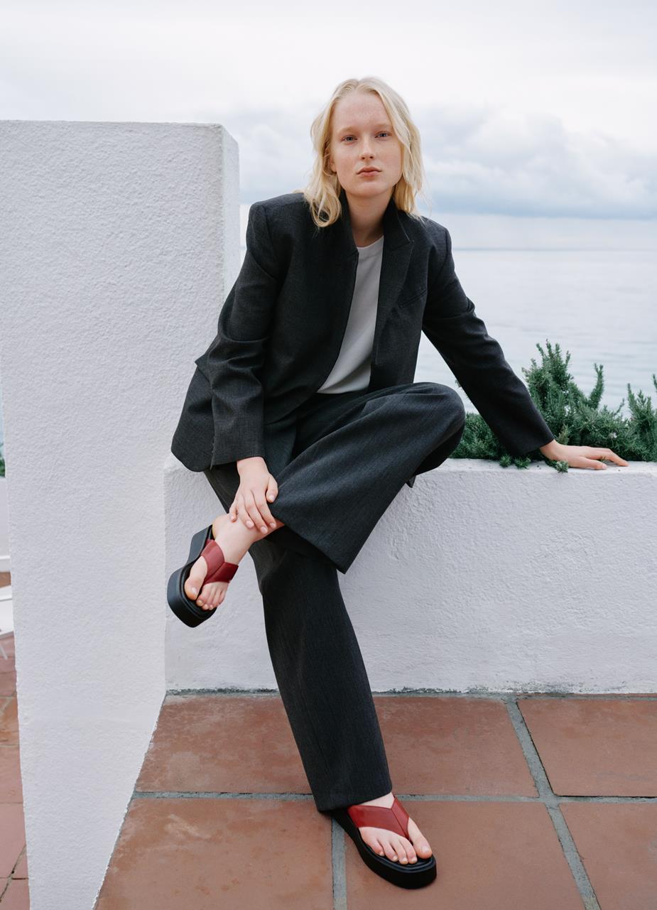 Danya sandalen Rot, Gebürstet Leder