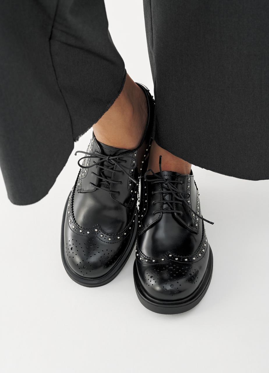 Freya shoes Black polished leather