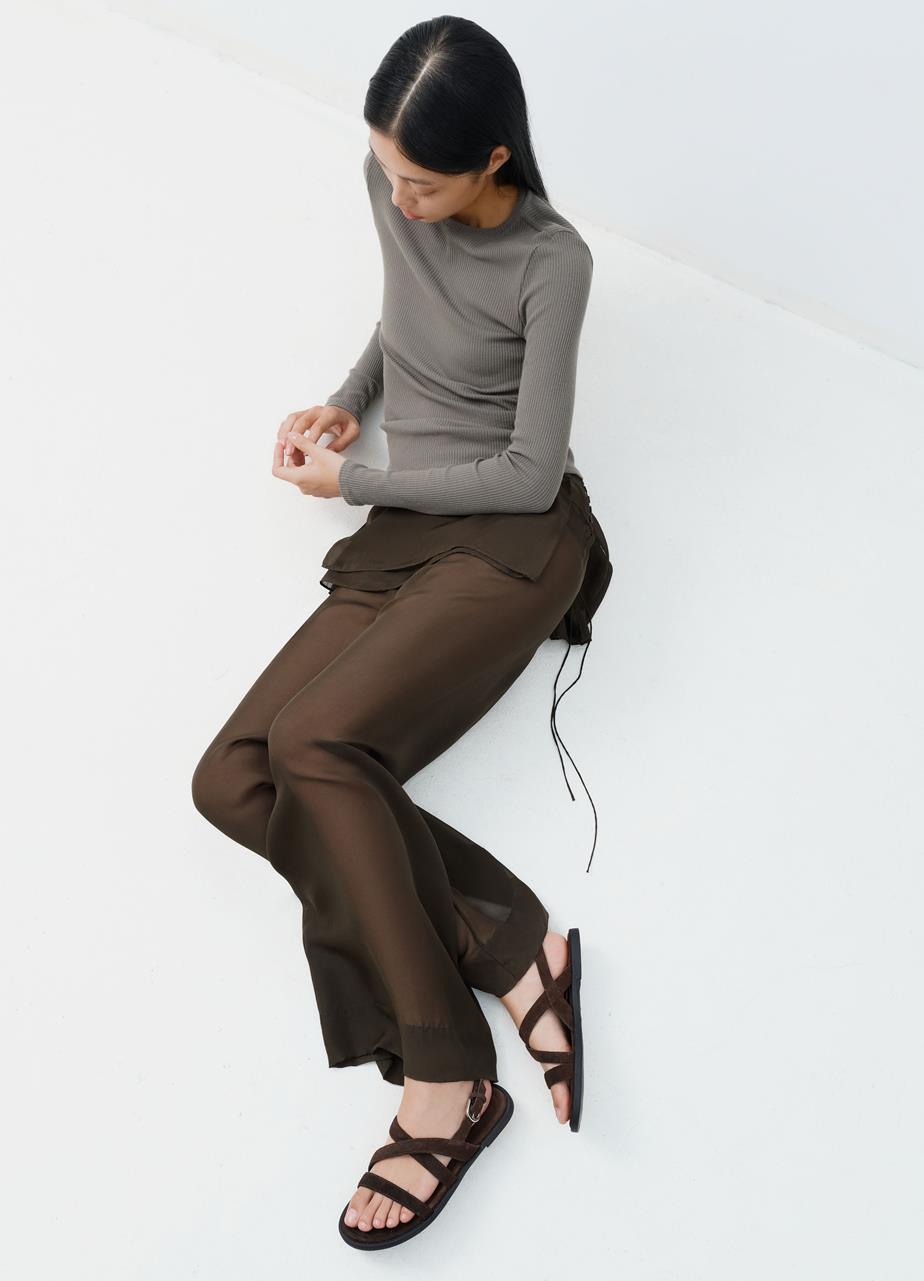 Zaida sandalen Dunkelbraun, Veloursleder