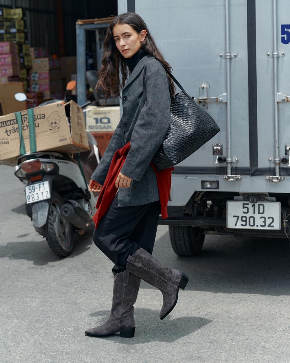 Kelsey boots Svart, Teksturert Skinn