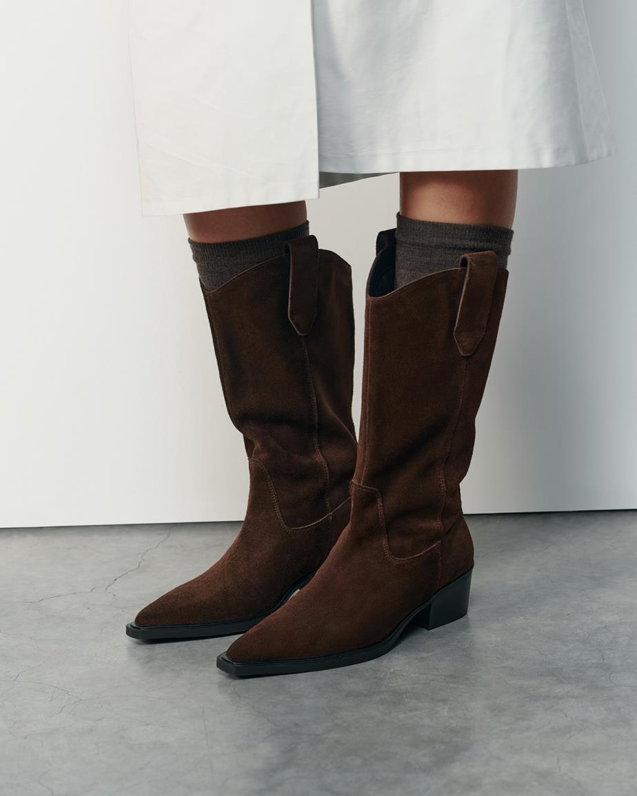 Kelsey boots Dark Brown, Suede