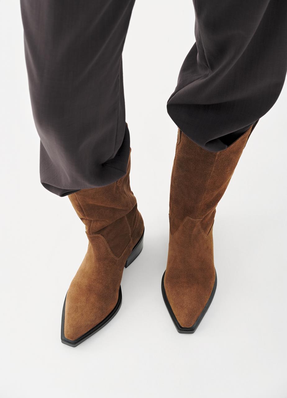 Kelsey vysoké boty Hnědá semiš