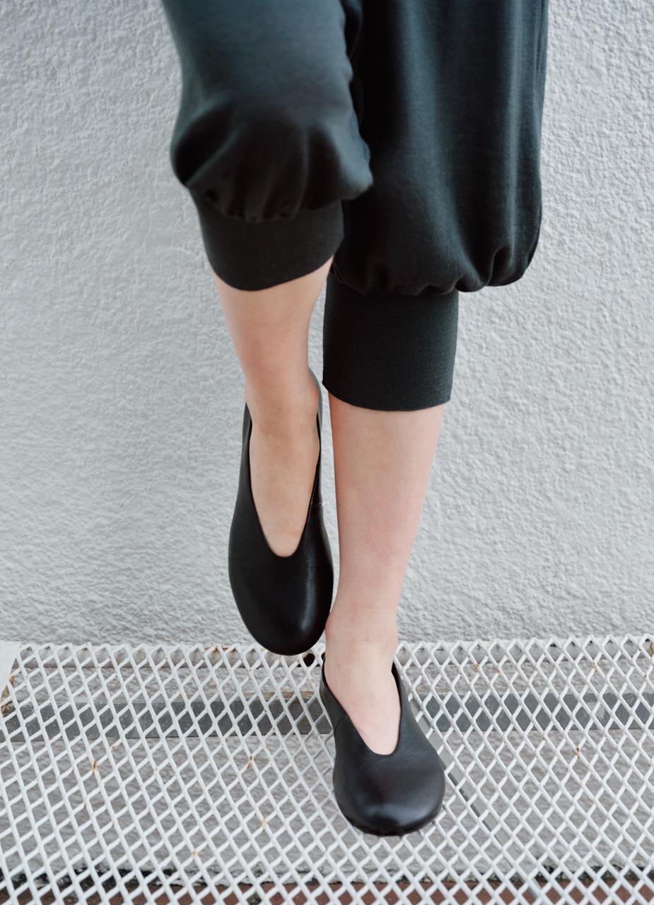 Aleya ballerinaskor Svart, Skinn