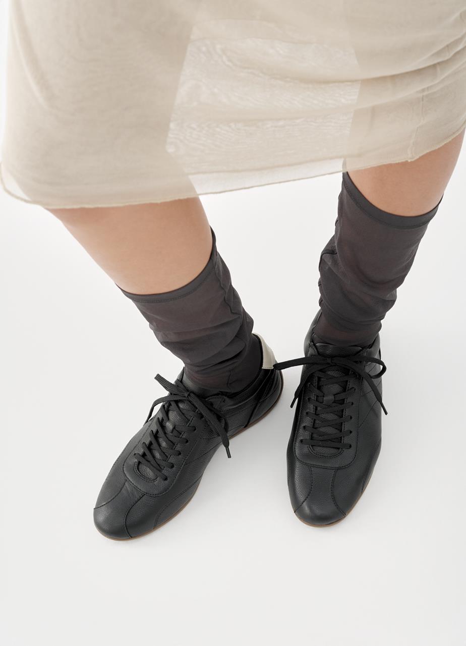 Hollie sapatilhas Preto couro