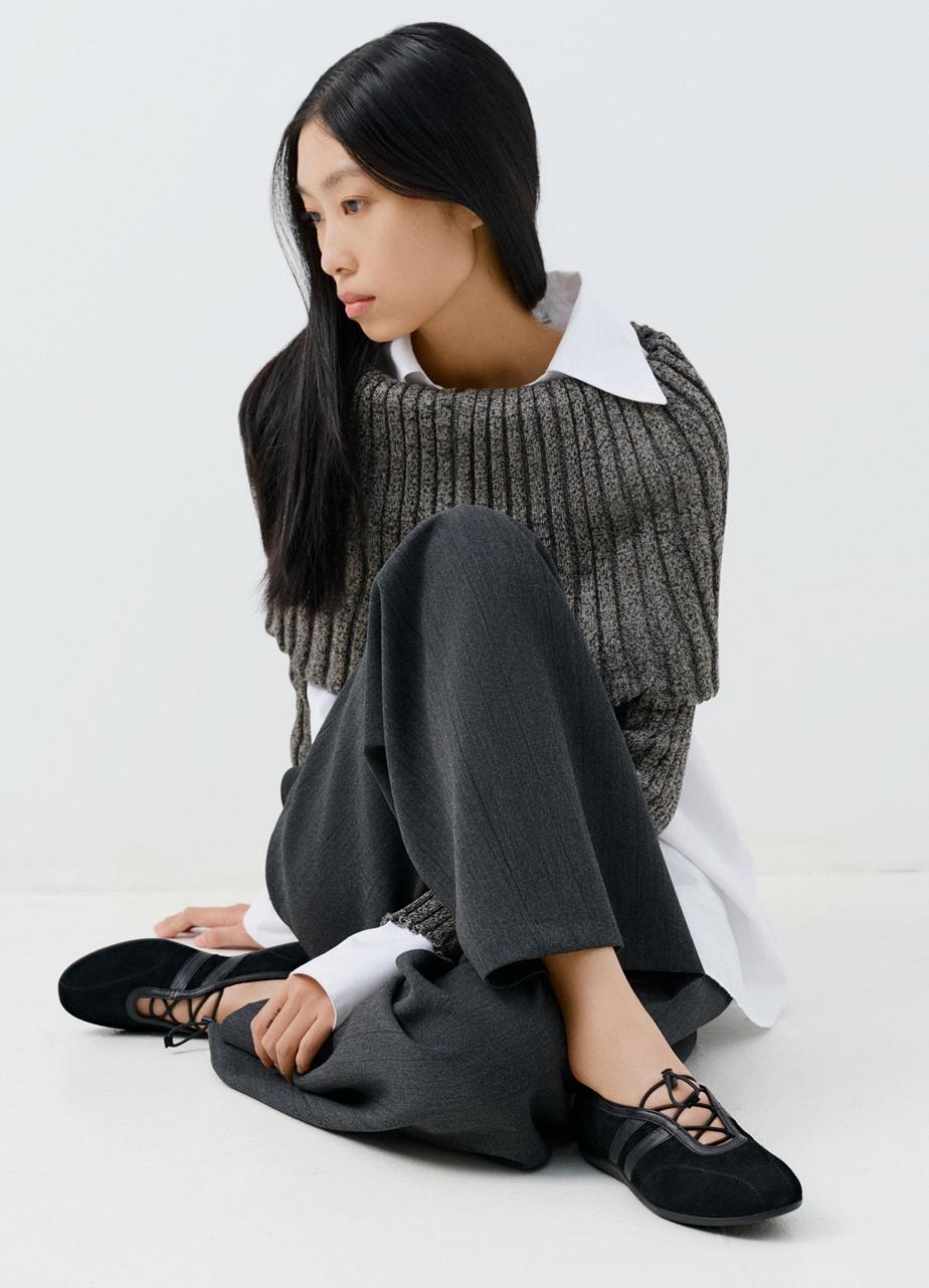 Hollie ballerinaskor Svart, Mocka