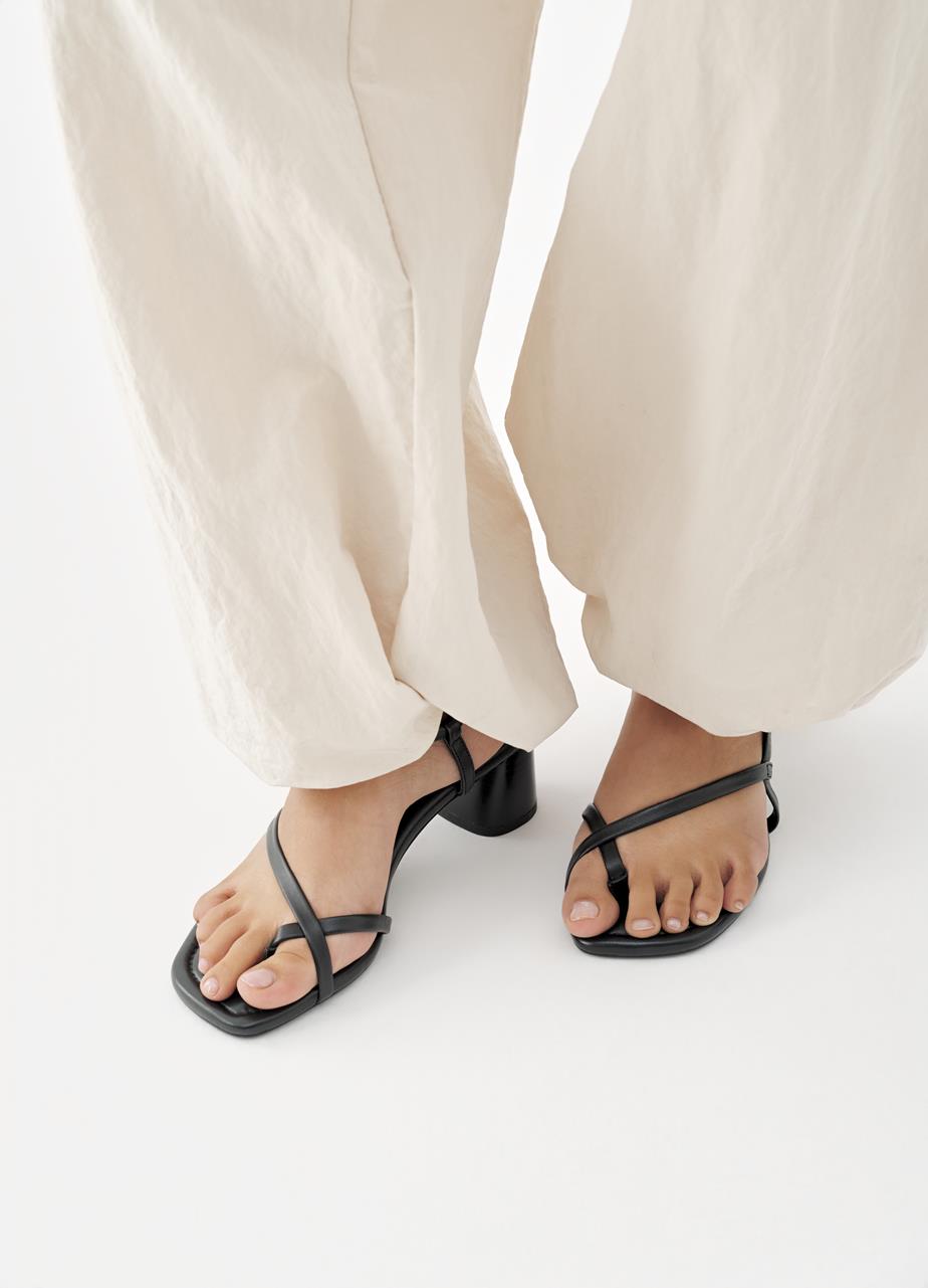 Evie heeled sandals Black, Leather